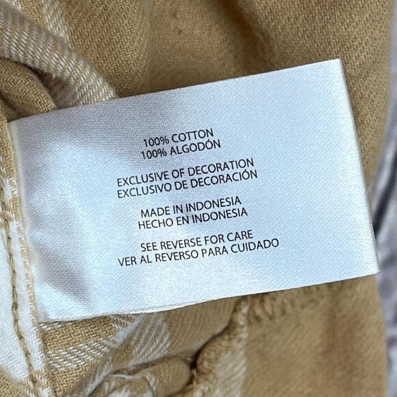 NWT Gap Tan Plaid Flannel Shirt 100% Cotton Size Small - Picture 6 of 6